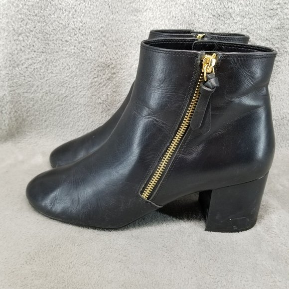 Cole Haan Shoes Womens Size 9 Black Leather Side Zip Ankle Booties - Picture 1 of 15